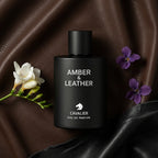 Amber & Leather Eau de Parfum – Luxury Leather Fragrance for Men | Long-Lasting Amber Leather Perfume | Smoky Leather Perfume | Men's Luxury Cologne | Bold Black Leather Amber Woody Scent 100ml