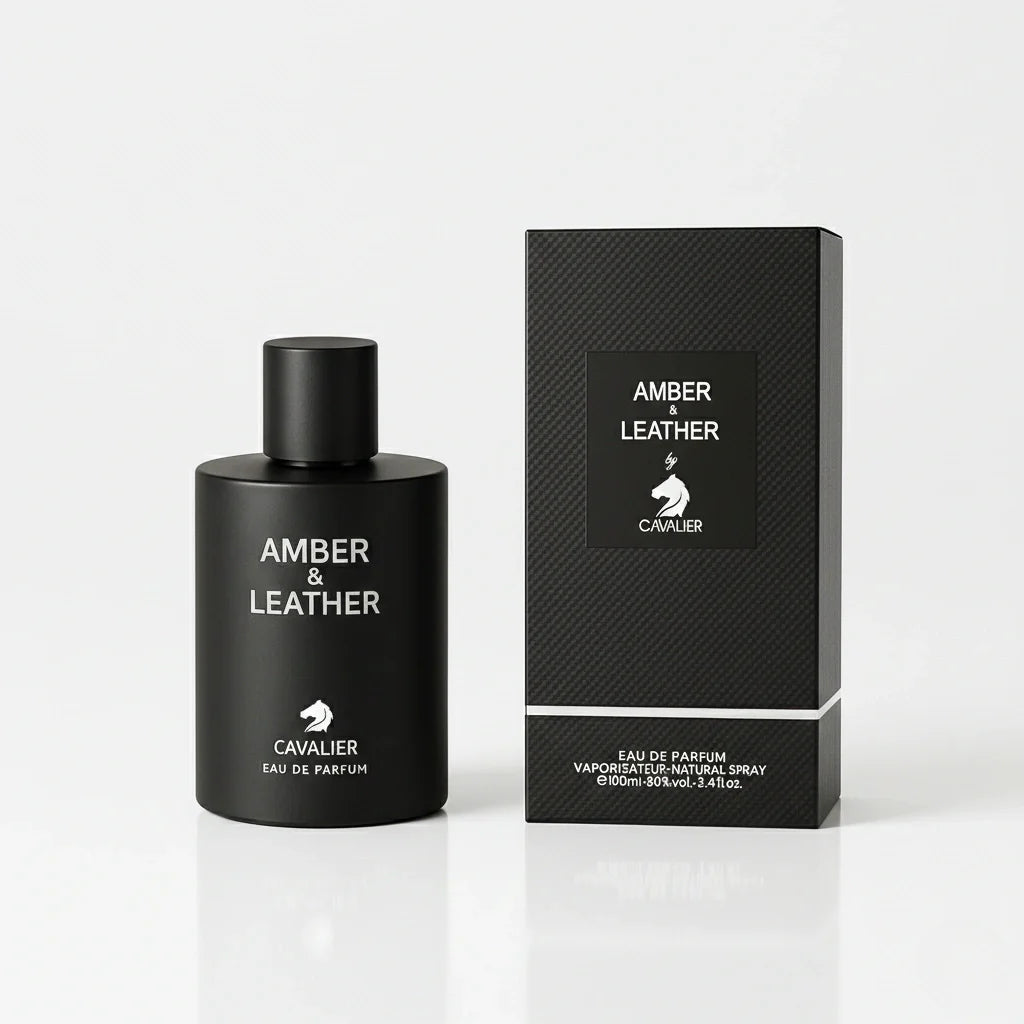 Amber & Leather Eau de Parfum – Luxury Leather Fragrance for Men | Long-Lasting Amber Leather Perfume | Smoky Leather Perfume | Men's Luxury Cologne | Bold Black Leather Amber Woody Scent 100ml