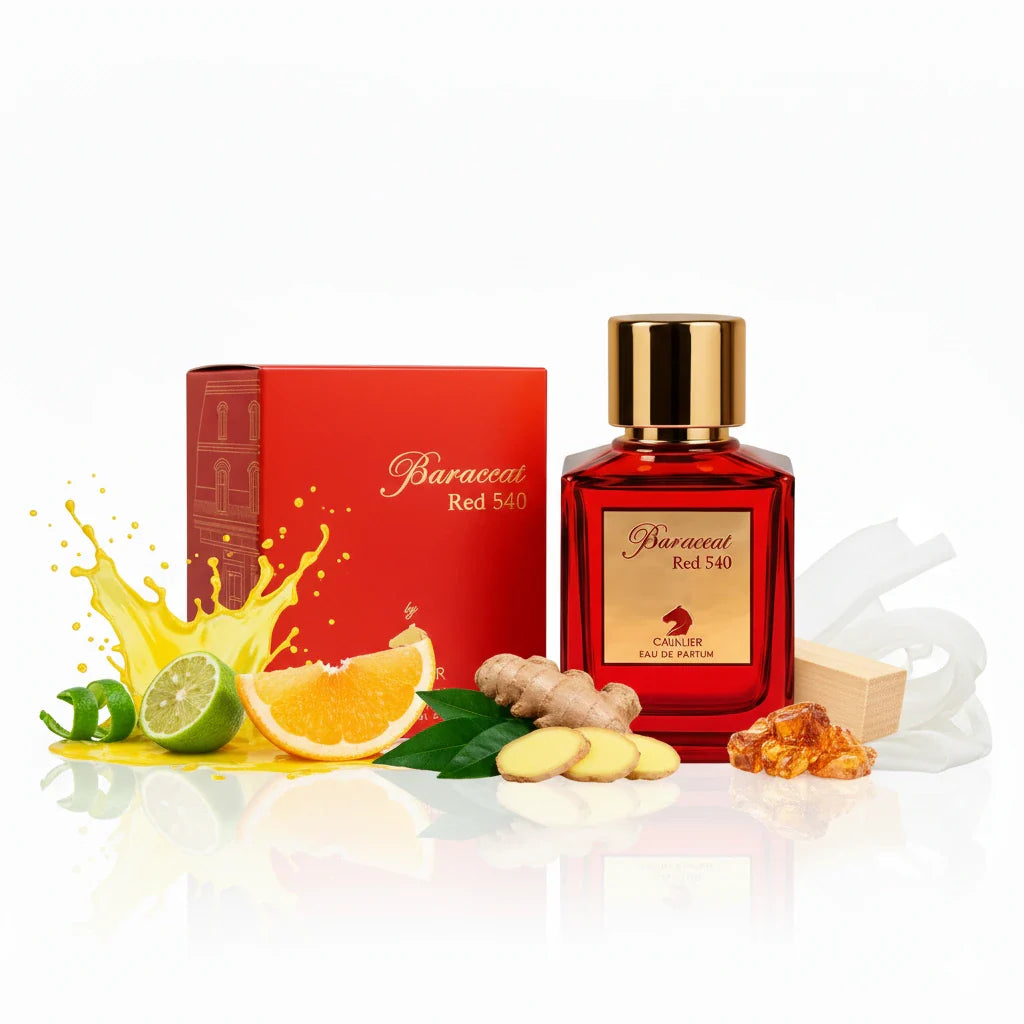 Baraccat Red 540 Eau de Parfum – Luxury Amber Citrus Perfume | Long-Lasting Warm Amber Musk Fragrance | Unisex Luxury Perfume | Bold Grapefruit Sandalwood Scent 100ml
