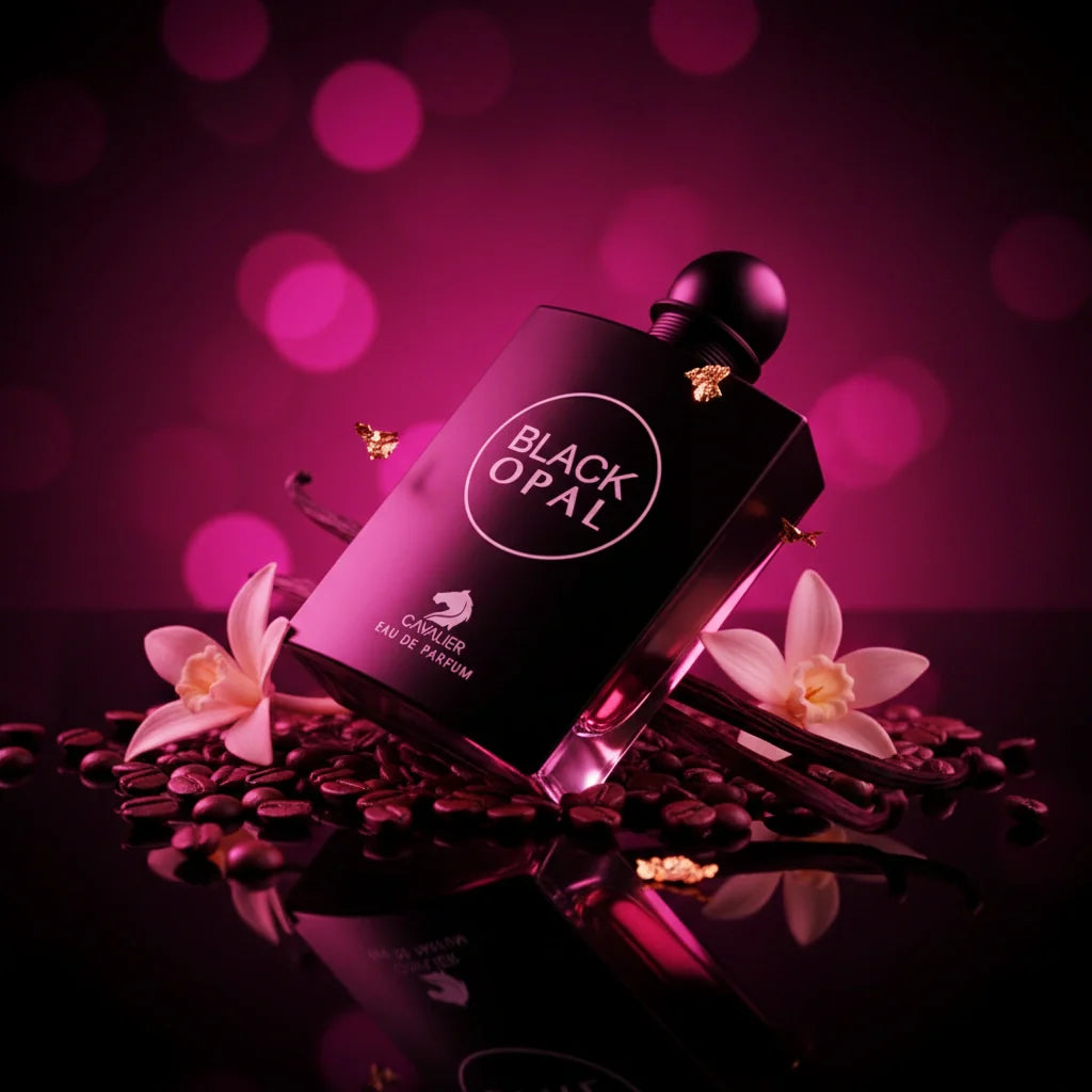 Black Opal Eau de Parfum – Sweet Vanilla Fragrance for Women | Long-Lasting Coffee Vanilla Perfume | Gourmand Floral Perfume | Women's Luxury Perfume | Bold Coffee Jasmine Vanilla Scent 100ml