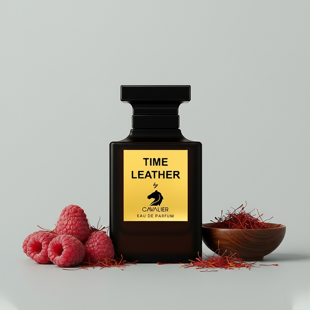 Time Leather Eau de Parfum – Bold Leather Fragrance for Men | Long-Lasting Smoky Leather Perfume | Luxury Leather Cologne | Men's Luxury Cologne | Intense Saffron Raspberry Suede Incense Scent 100ml