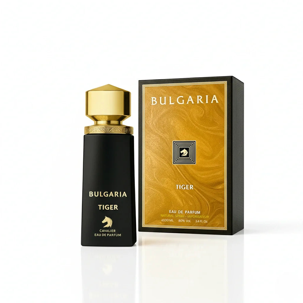 Bulgaria Tiger Eau de Parfum – Citrus Aromatic Fragrance for Men | Long-Lasting Fresh Citrus Perfume | Spicy Citrus Perfume | Men's Fresh Cologne | Bold Grapefruit Pepper Woody Scent 100ml