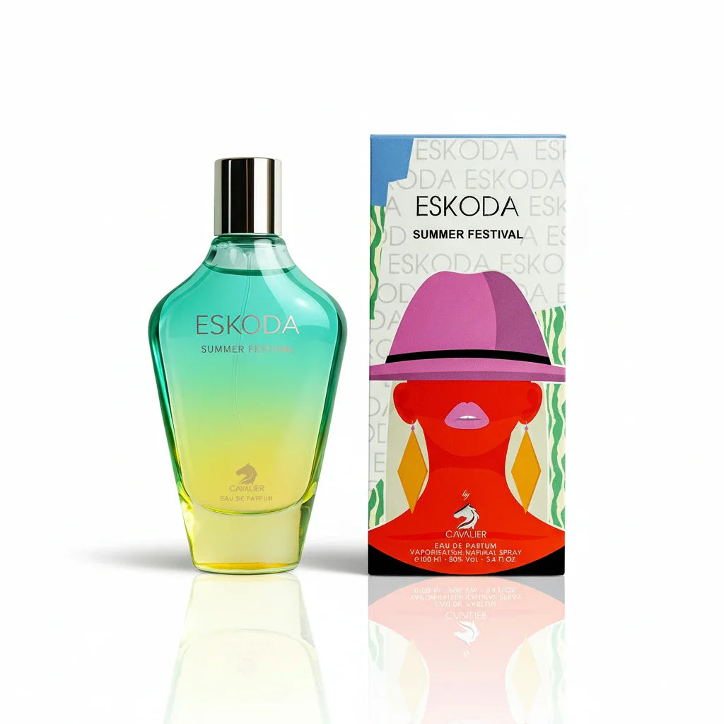Eskoda Summer Festival Eau de Parfum – Bright Citrus Amber Perfume for Women | Long-Lasting Summer Fragrance | Radiant Floral Woody Scent | Vibrant Grapefruit Sandalwood Perfume 100ml