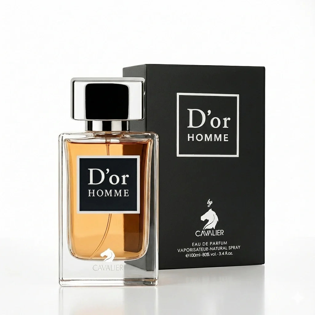 D’OR HOMME EAU DE PARFUM (100ml) | Woody Musk Fragrance for Men | Long-Lasting Cedarwood Vetiver and White Musk Scent