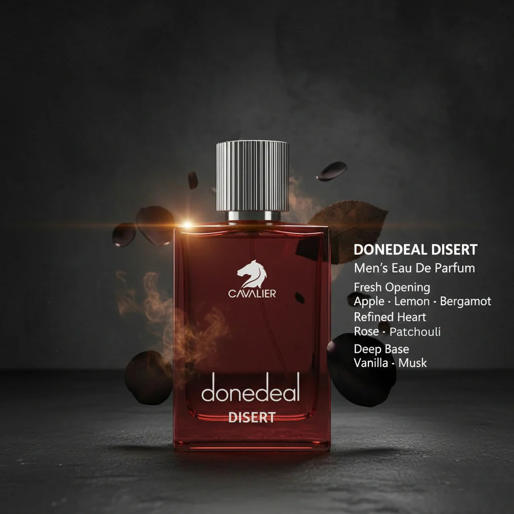 Donedeal Disert Eau de Parfum – Bold Woody Fragrance for Men | Long-Lasting Spicy Woody Perfume | Passionate Men's Cologne | Men's Luxury Cologne | Magnetic Apple Lemon Rose Vanilla Musk Scent 100ml