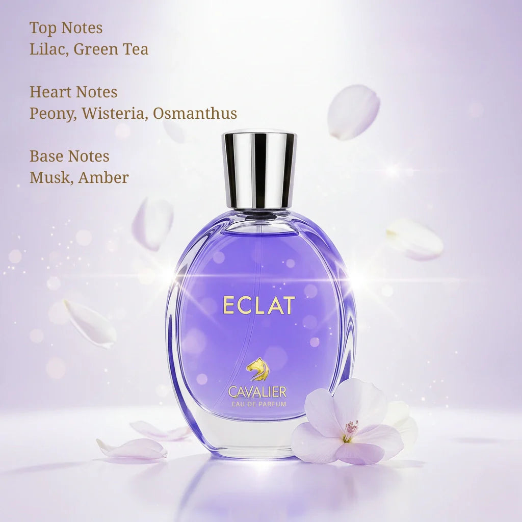 ECLAT EAU DE PARFUM (100ml) | Soft Floral Musk Perfume | Long-Lasting Elegant Scent with Fresh Lilac, Peony, and Amber