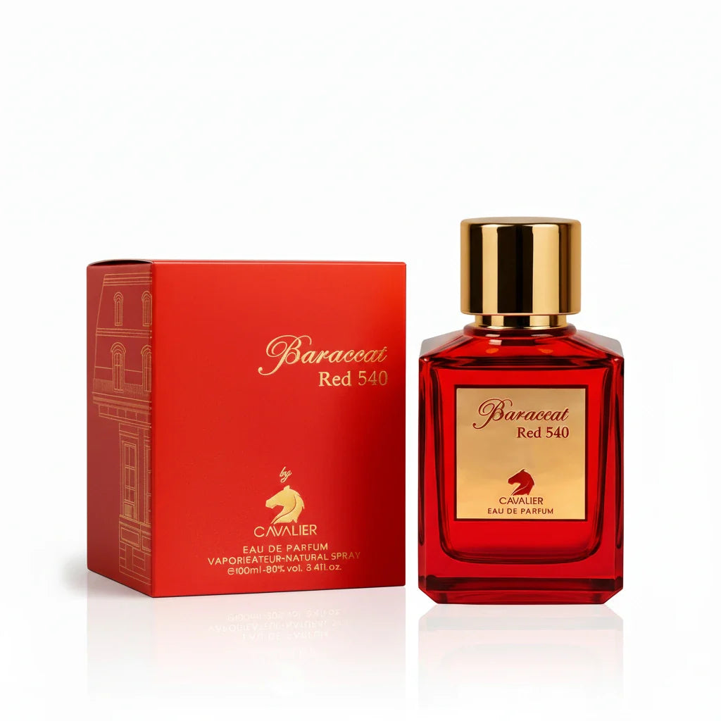 Baraccat Red 540 Eau de Parfum – Luxury Amber Citrus Perfume | Long-Lasting Warm Amber Musk Fragrance | Unisex Luxury Perfume | Bold Grapefruit Sandalwood Scent 100ml