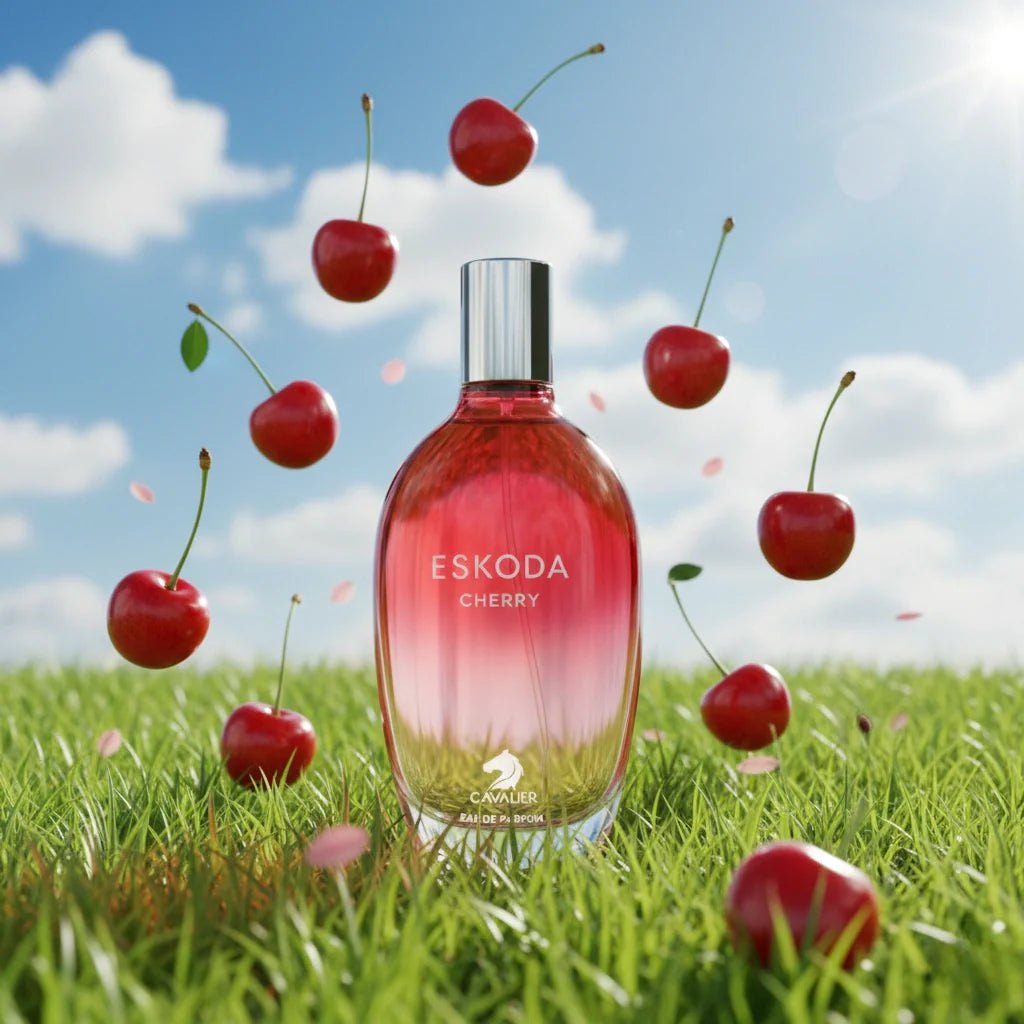 Eskoda Cherry Eau de Parfum – Sweet Floral Fruity Fragrance for Women | Long-Lasting Cherry Vanilla Perfume | Sweet Gourmand Perfume | Women's Luxury Perfume | Playful Cherry Raspberry Marshmallow Vanilla Scent 100ml