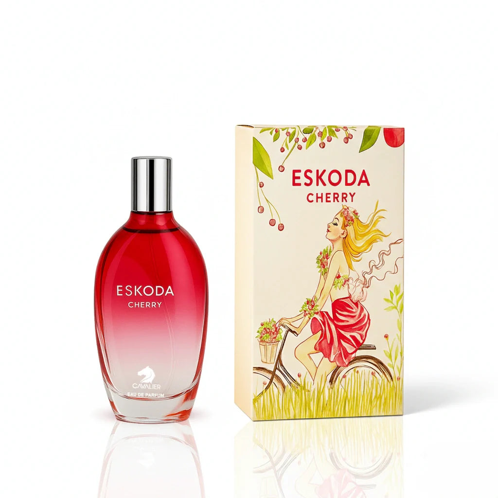 Eskoda Cherry Eau de Parfum – Sweet Floral Fruity Fragrance for Women | Long-Lasting Cherry Vanilla Perfume | Sweet Gourmand Perfume | Women's Luxury Perfume | Playful Cherry Raspberry Marshmallow Vanilla Scent 100ml