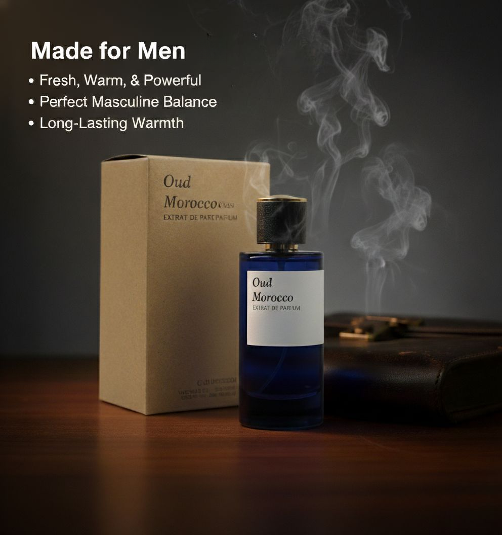 Oud Morocco – 100ml Eau de Parfum | Fresh Citrus & Woody Amber Fragrance for Men