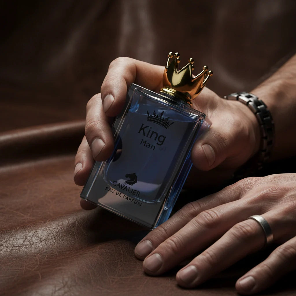 King Man Eau de Parfum – Regal Woody Aromatic Fragrance for Men | Long-Lasting Fresh Woody Perfume | Mediterranean Aromatic Perfume | Bold Blood Orange Lemon Lavender Vetiver Cedar Scent 100ml