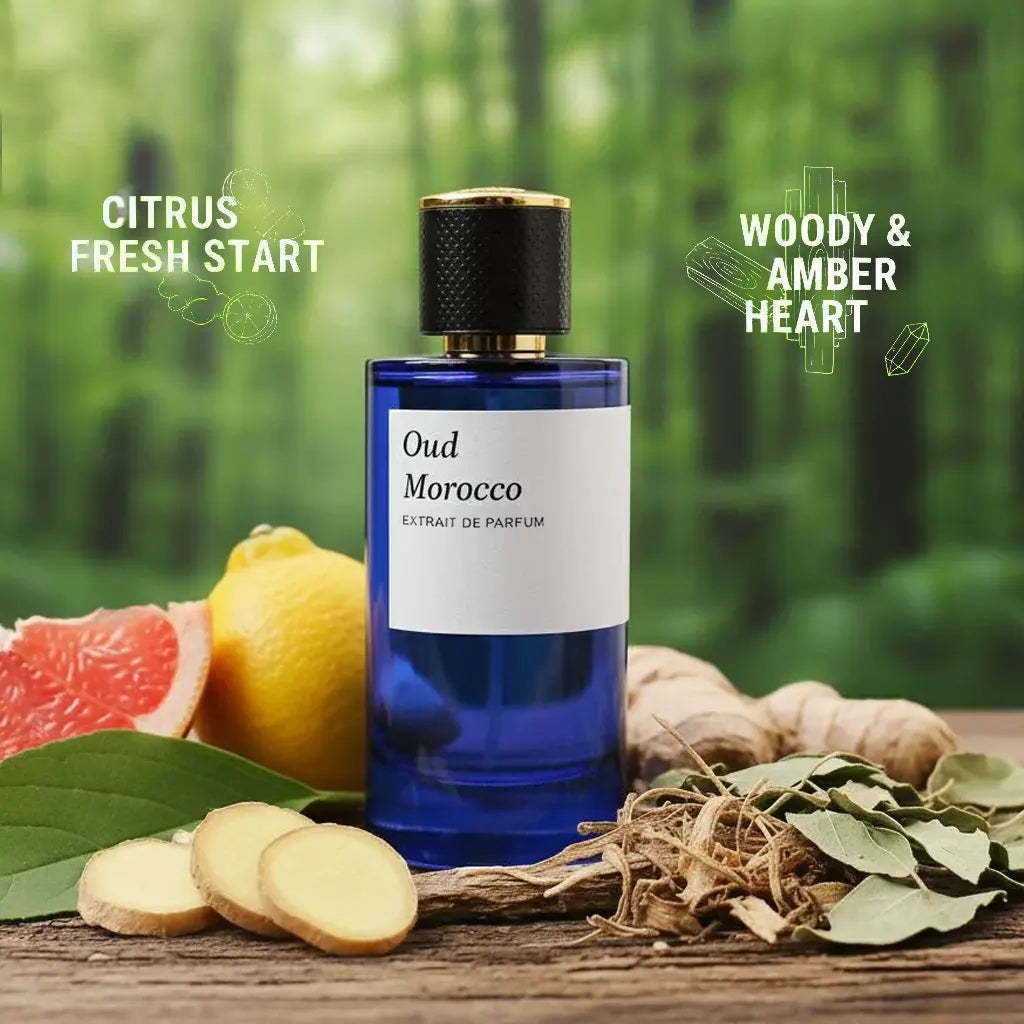 Oud Morocco Fresh Citrus Woody Amber Fragrance for Men Free Gift Atomizer 2