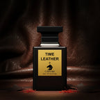 Time Leather Eau de Parfum – Bold Leather Fragrance for Men | Long-Lasting Smoky Leather Perfume | Luxury Leather Cologne | Men's Luxury Cologne | Intense Saffron Raspberry Suede Incense Scent 100ml