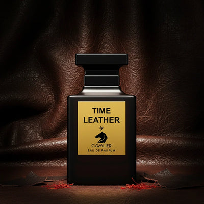 Time Leather Eau de Parfum – Bold Leather Fragrance for Men | Long-Lasting Smoky Leather Perfume | Luxury Leather Cologne | Men's Luxury Cologne | Intense Saffron Raspberry Suede Incense Scent 100ml