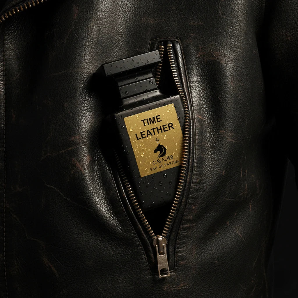 Time Leather Eau de Parfum – Bold Leather Fragrance for Men | Long-Lasting Smoky Leather Perfume | Luxury Leather Cologne | Men's Luxury Cologne | Intense Saffron Raspberry Suede Incense Scent 100ml