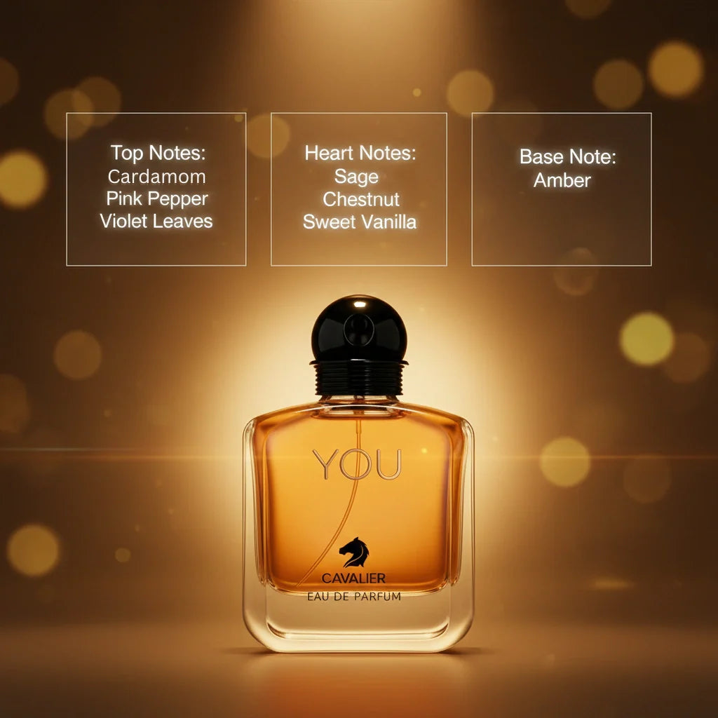 You Eau de Parfum – Bold Fougère Fragrance for Men | Long-Lasting Spicy Vanilla Perfume | Warm Amber Vanilla Perfume | Men's Luxury Cologne | Magnetic Cardamom Pepper Chestnut Scent 100ml